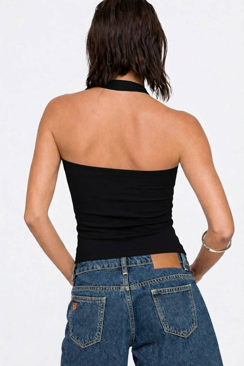 Classic Halter Tank Top - Black