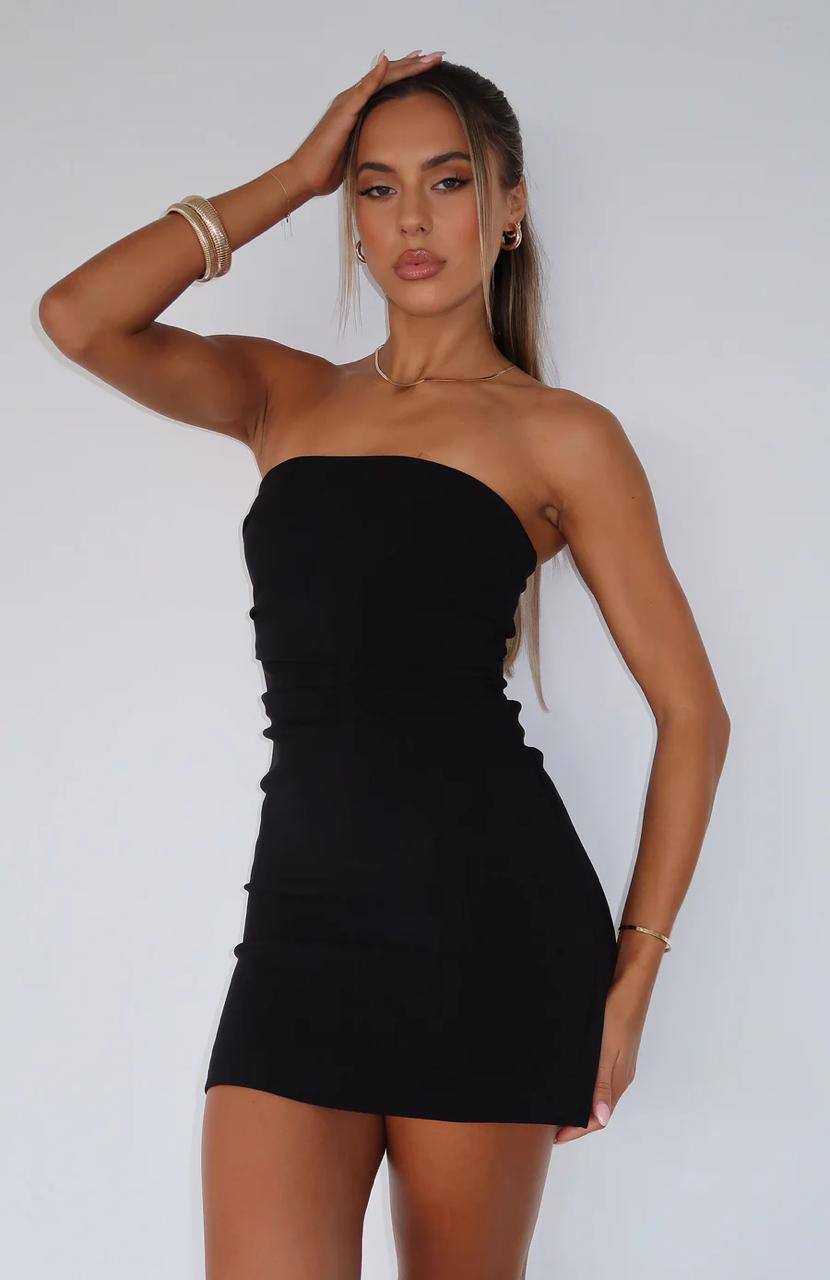 Black Strapless Mini Dress