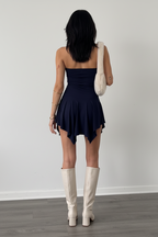 Dark Blue Strapless Mini Dress