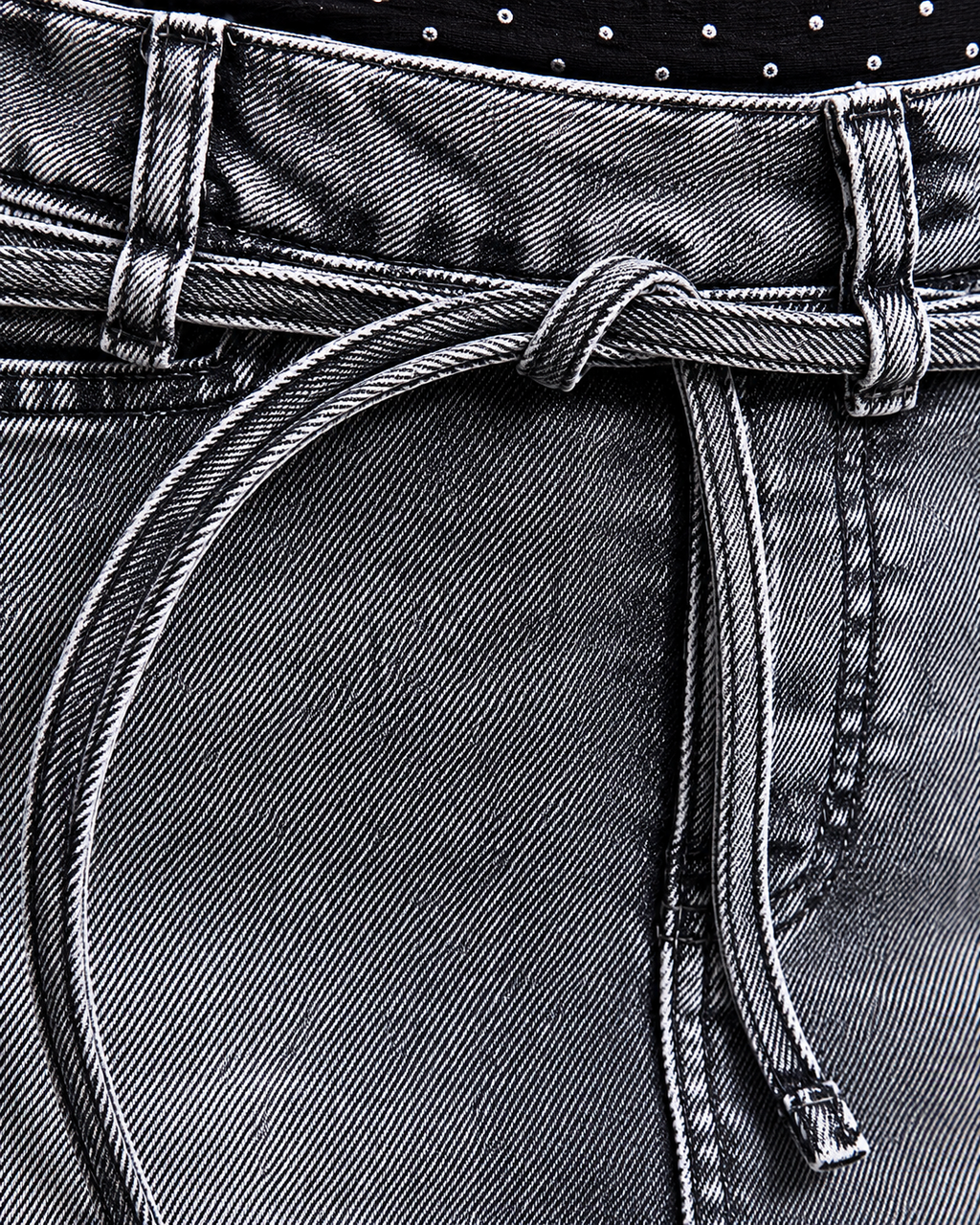DARK GREY DENIM MINI SKIRT