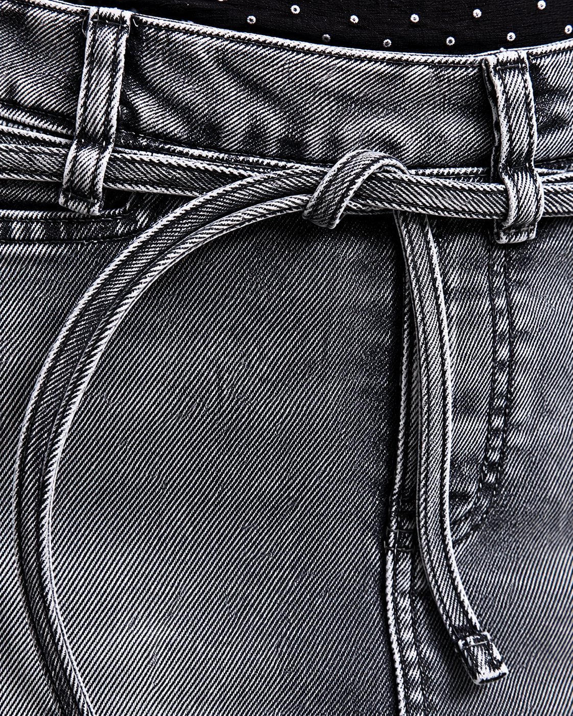 DARK GREY DENIM MINI SKIRT
