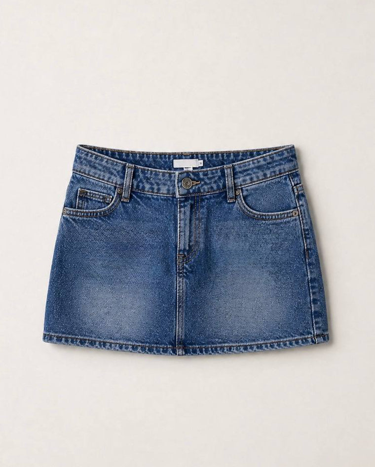 Denim Mini Skirt - Blue