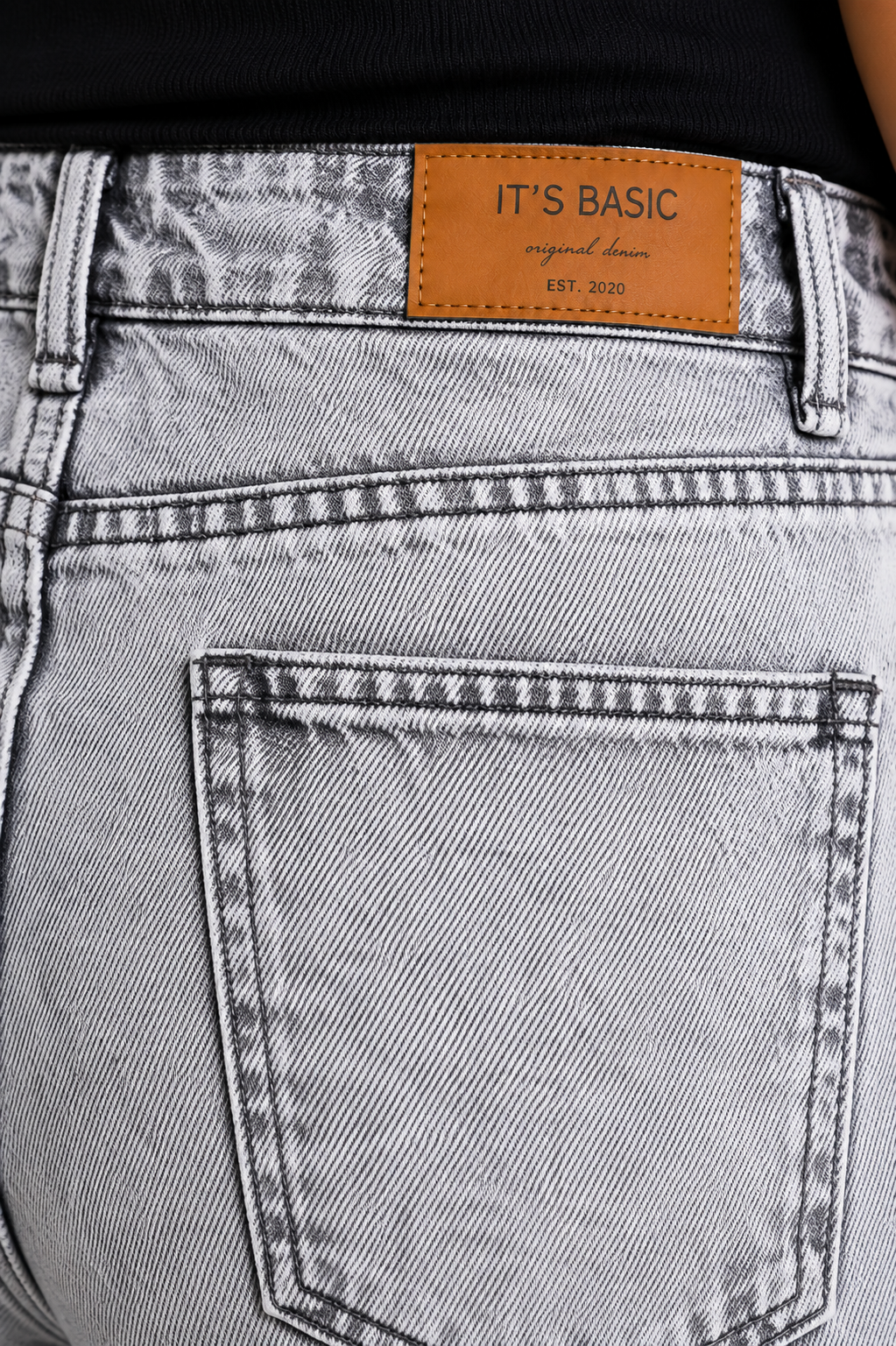 Grey Denim Frayed Shorts