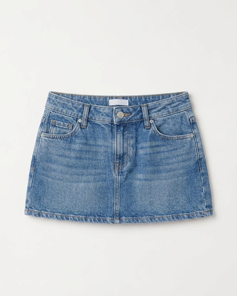 Light Blue Denim Mini Skirt