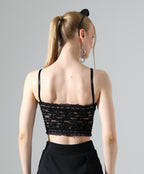 Lace Lace-Up Crop Top