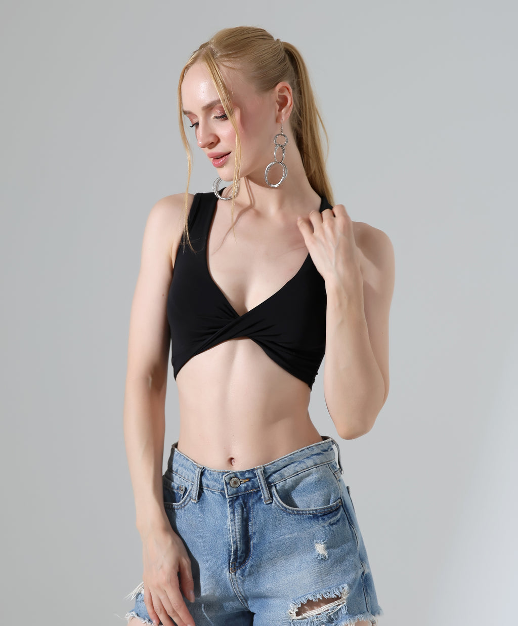 Twist-Front Crop Top
