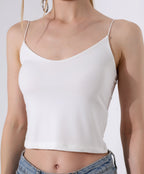 Spaghetti Strap Crop Top - White