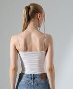 Spaghetti Strap Crop Top - White