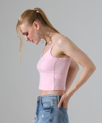 Spaghetti Strap Crop Top - Pink