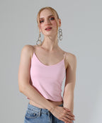 Spaghetti Strap Crop Top - Pink