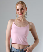 Spaghetti Strap Crop Top - Pink
