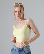 Spaghetti Strap Crop Top - Yellow