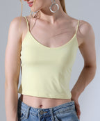 Spaghetti Strap Crop Top - Yellow