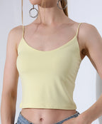 Spaghetti Strap Crop Top - Yellow