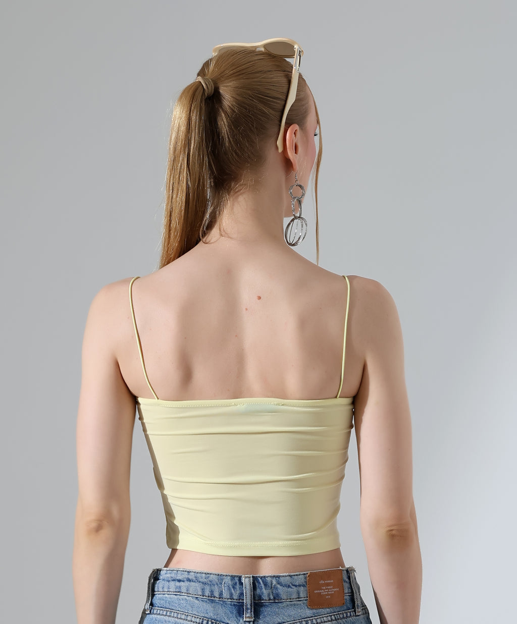 Spaghetti Strap Crop Top - Yellow
