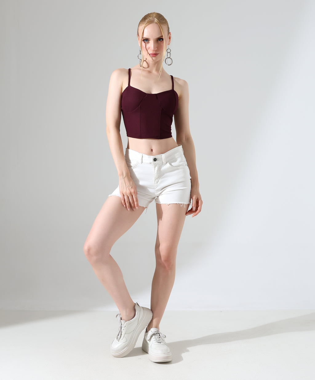 Corset Crop Top - Burgundy