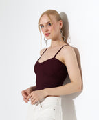 Corset Crop Top - Burgundy