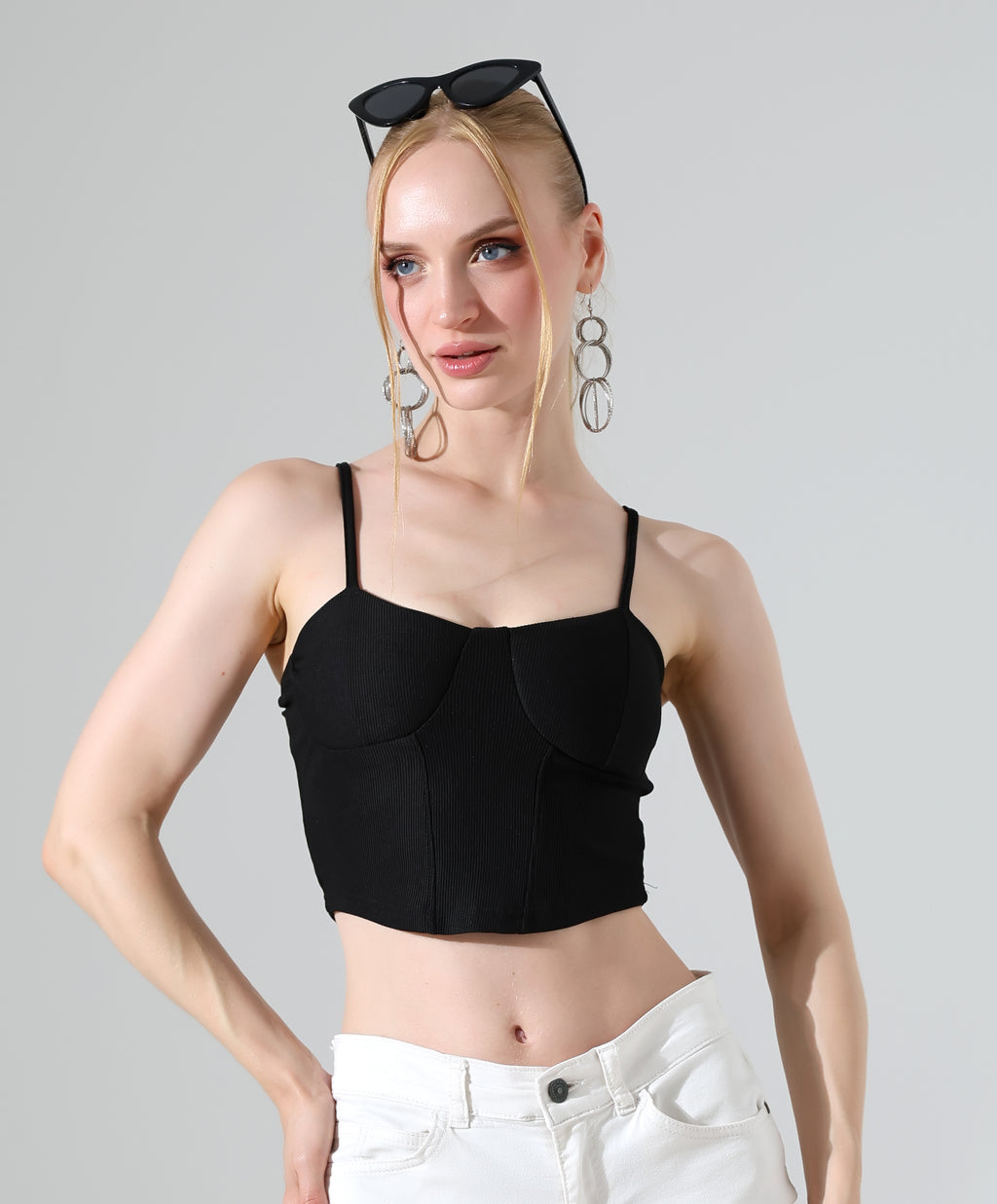 Corset Crop Top - Black