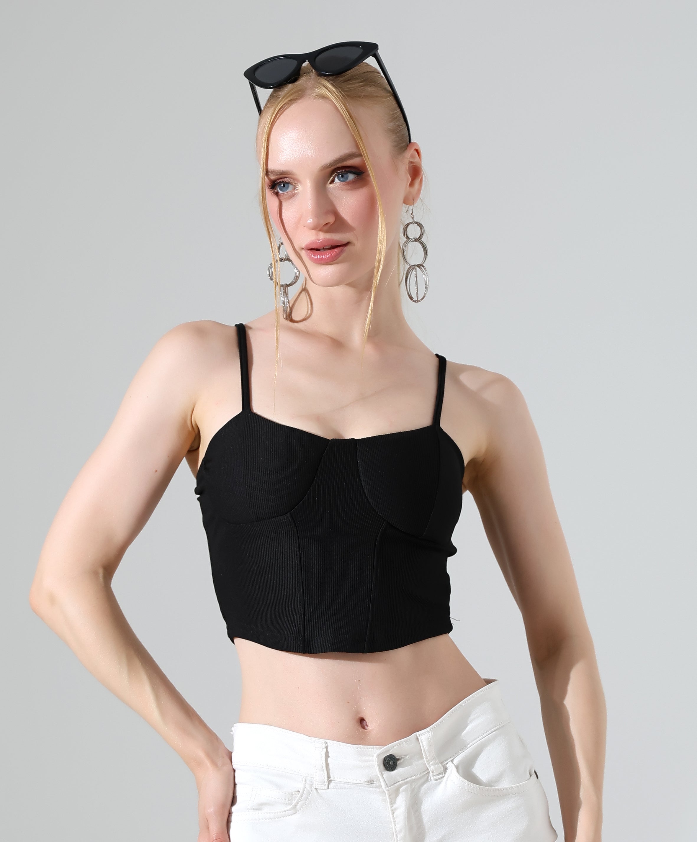 Corset Crop Top - Black