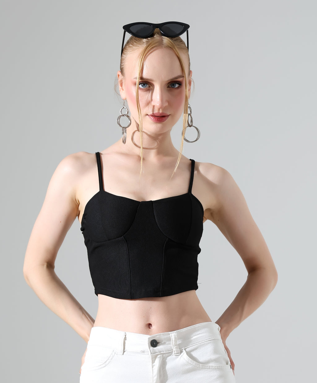 Corset Crop Top - Black