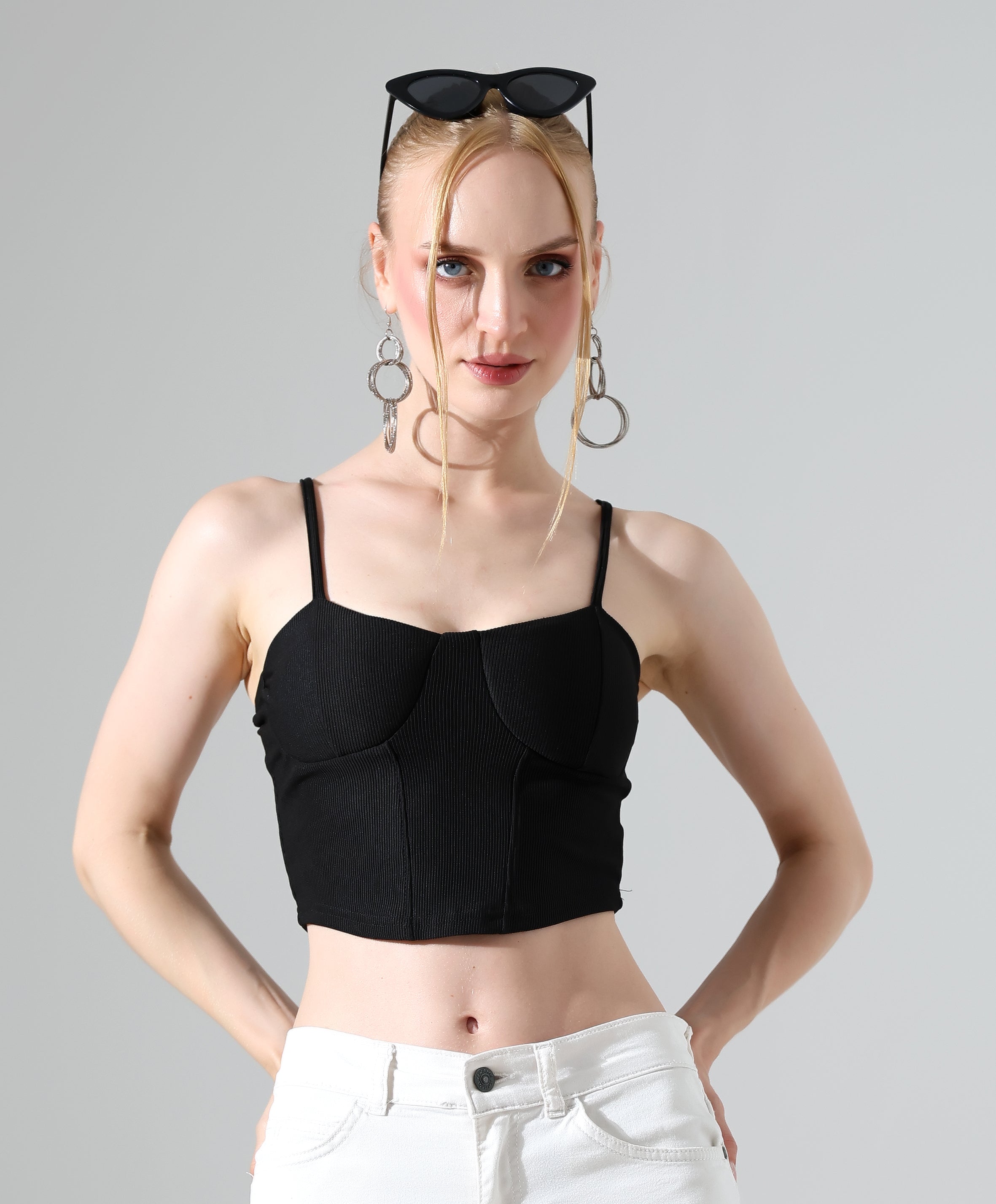 Corset Crop Top - Black