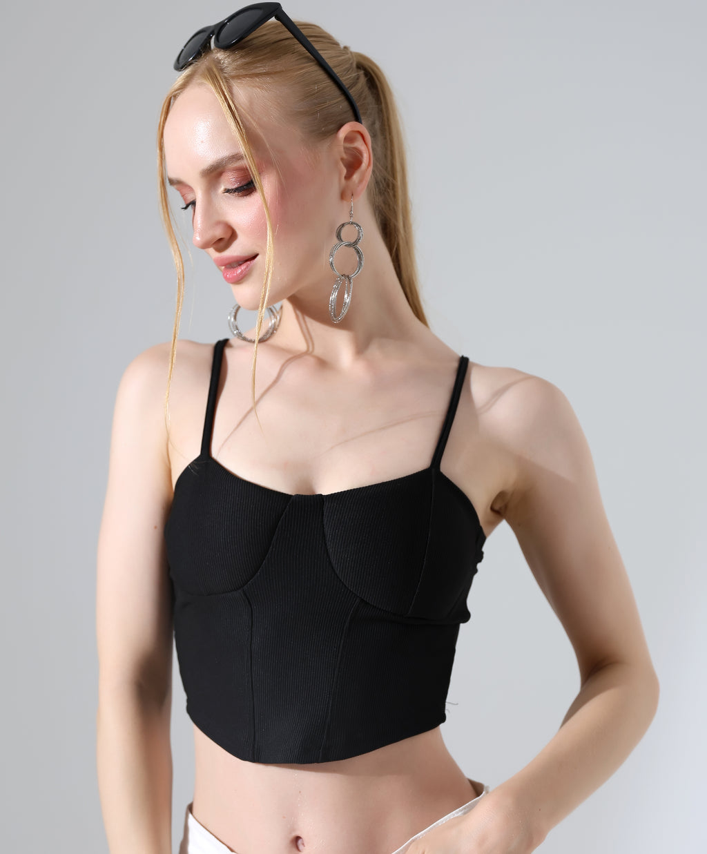 Corset Crop Top - Black