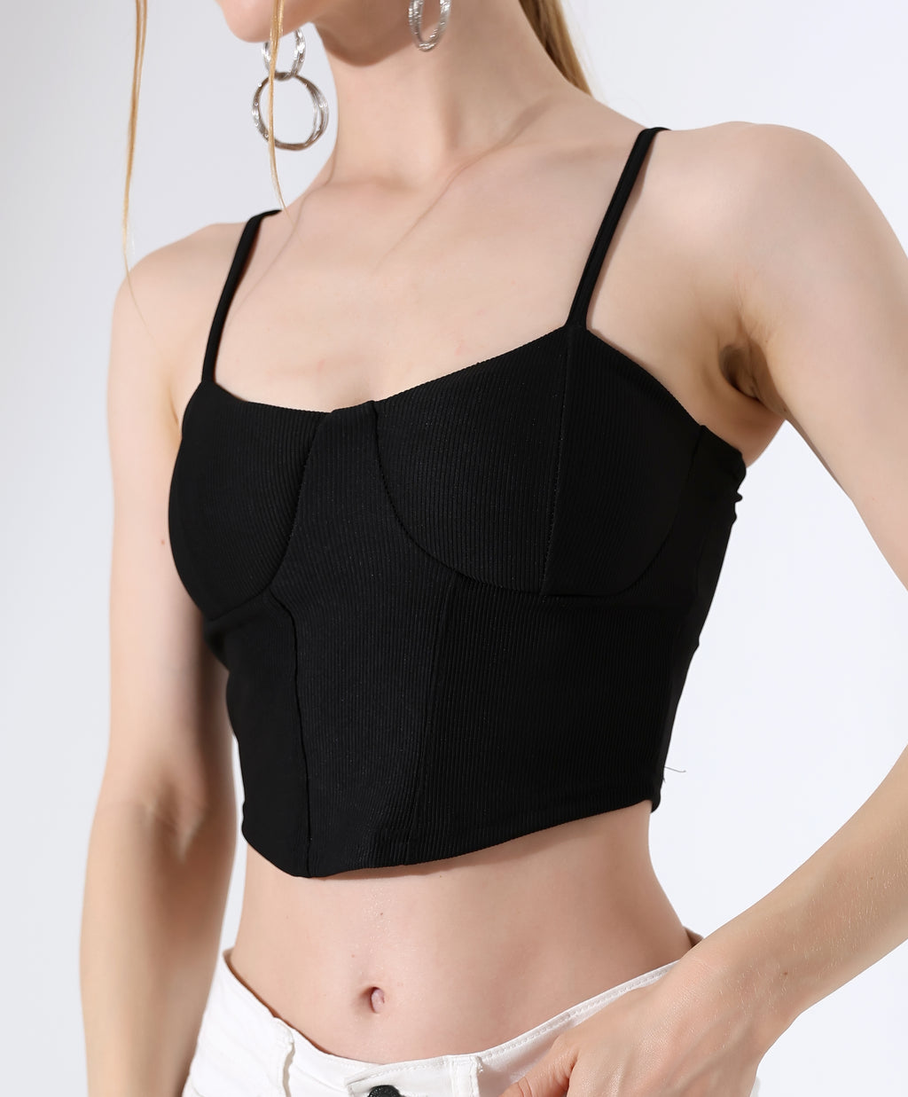 Corset Crop Top - Black