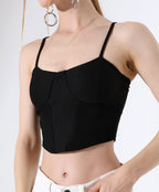 Corset Crop Top - Black