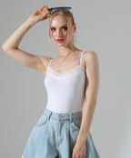 Lace-Trim Bodysuit - White