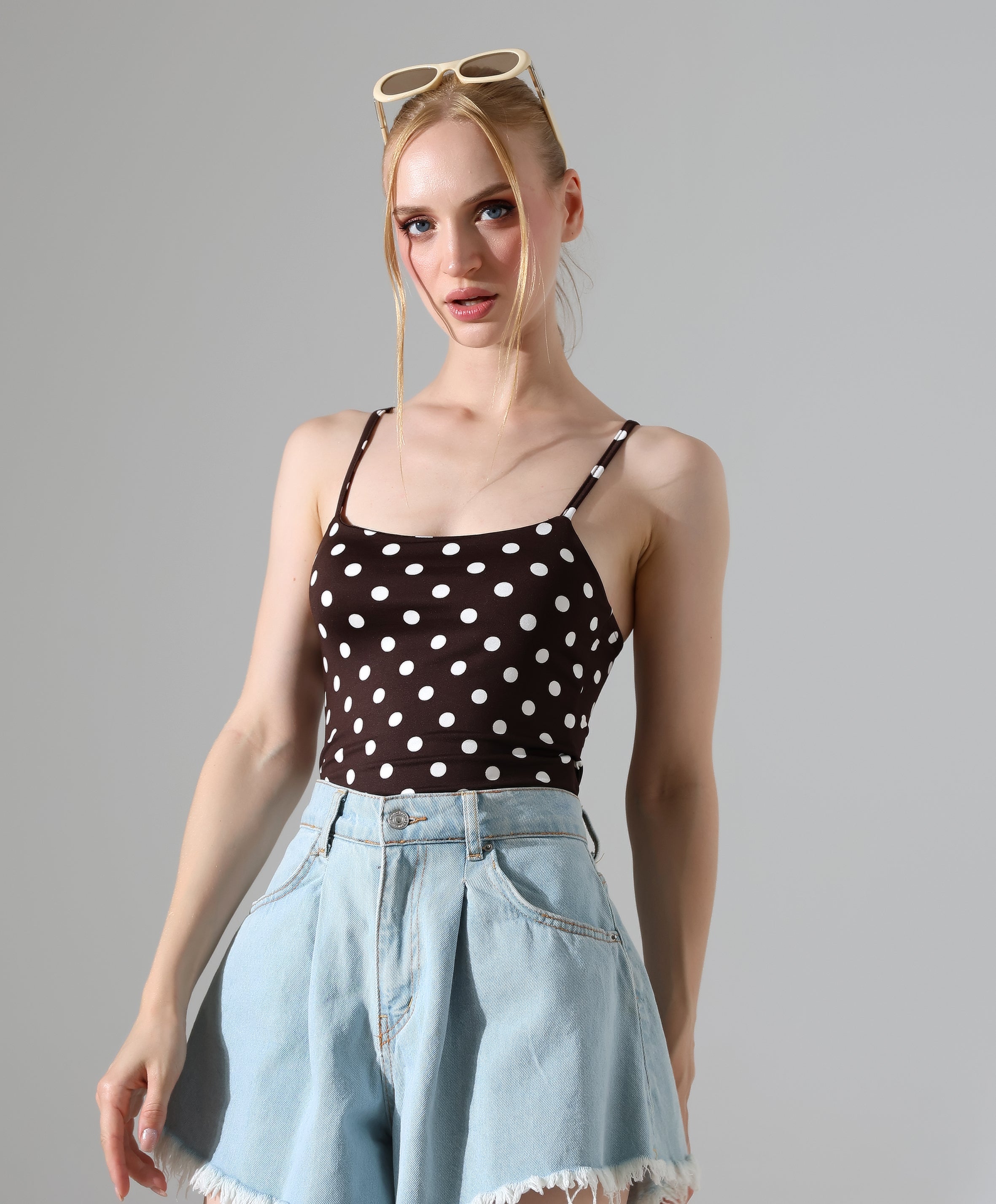 Polka Dot Bodysuit - Brown