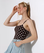 Polka Dot Bodysuit - Brown