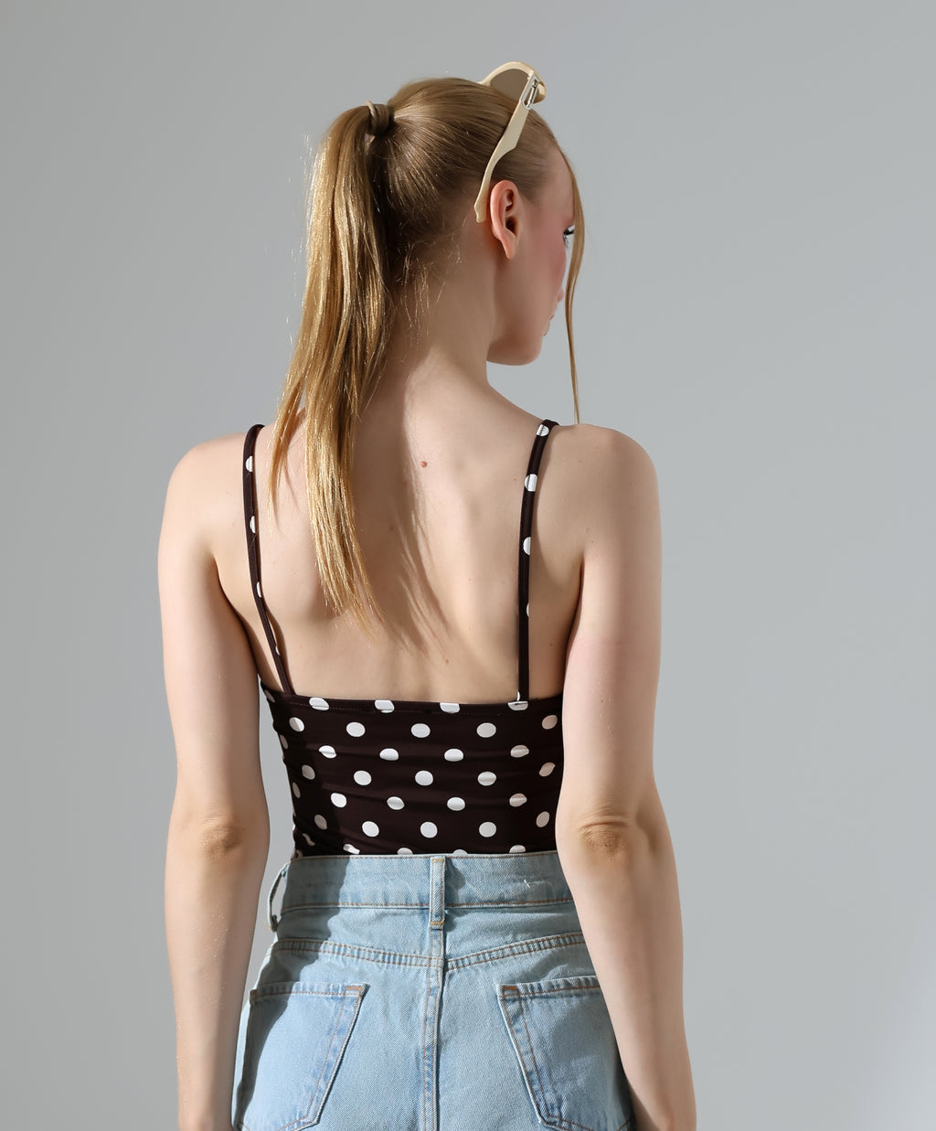 Polka Dot Bodysuit - Brown