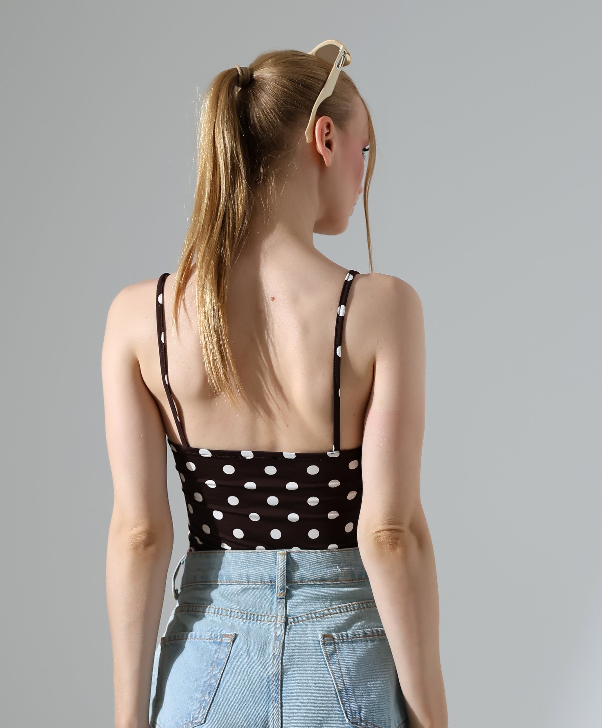 Polka Dot Bodysuit - Brown