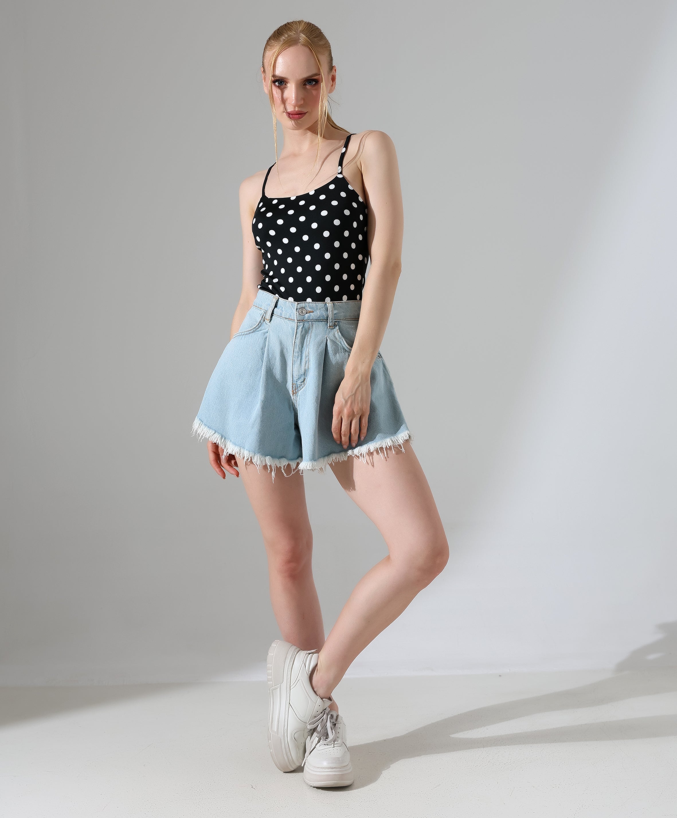 Polka Dot Bodysuit - Black