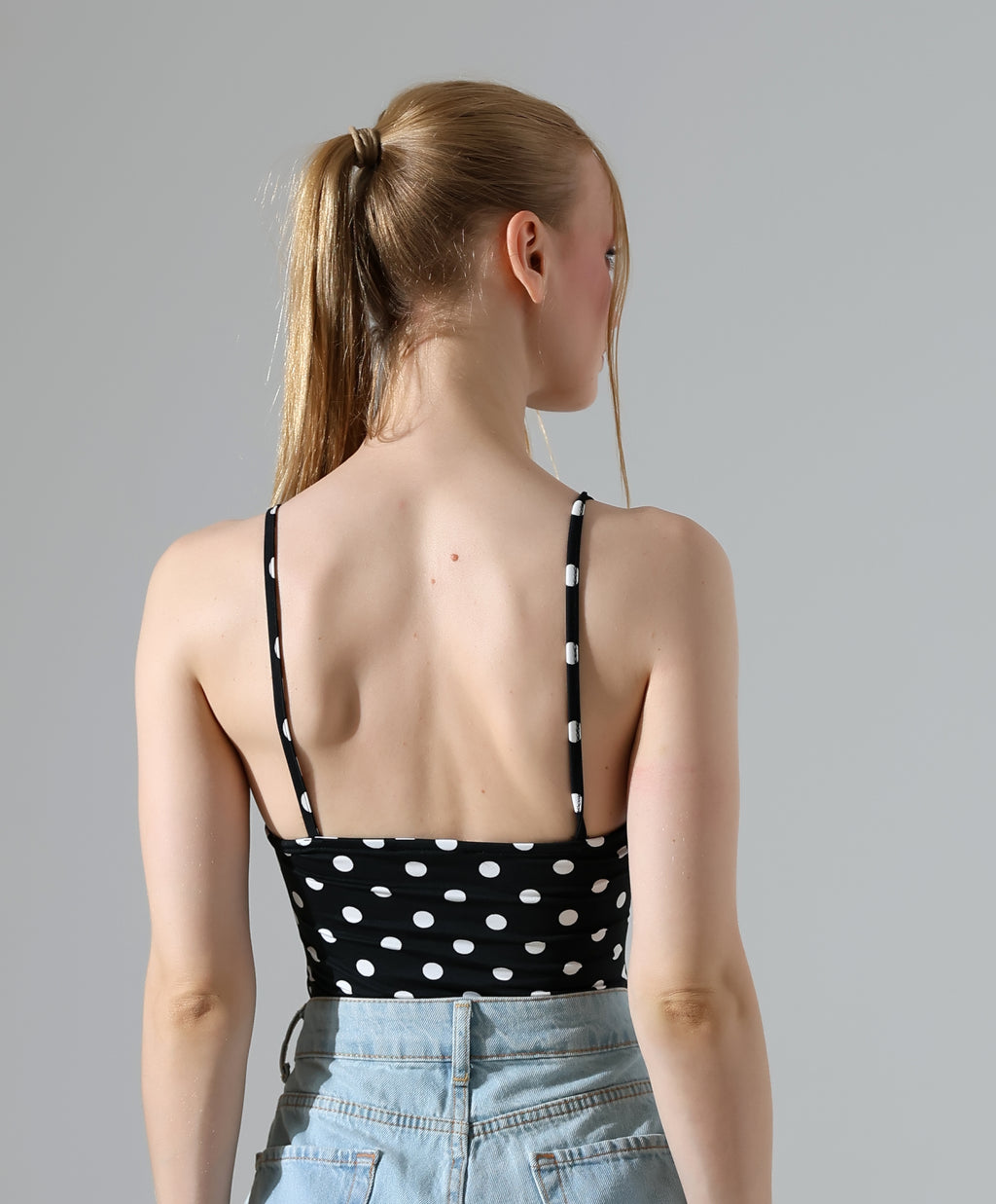 Polka Dot Bodysuit - Black
