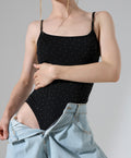 Rhinestone Bodysuit - Black