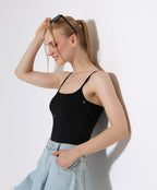 Rhinestone Bodysuit - Black
