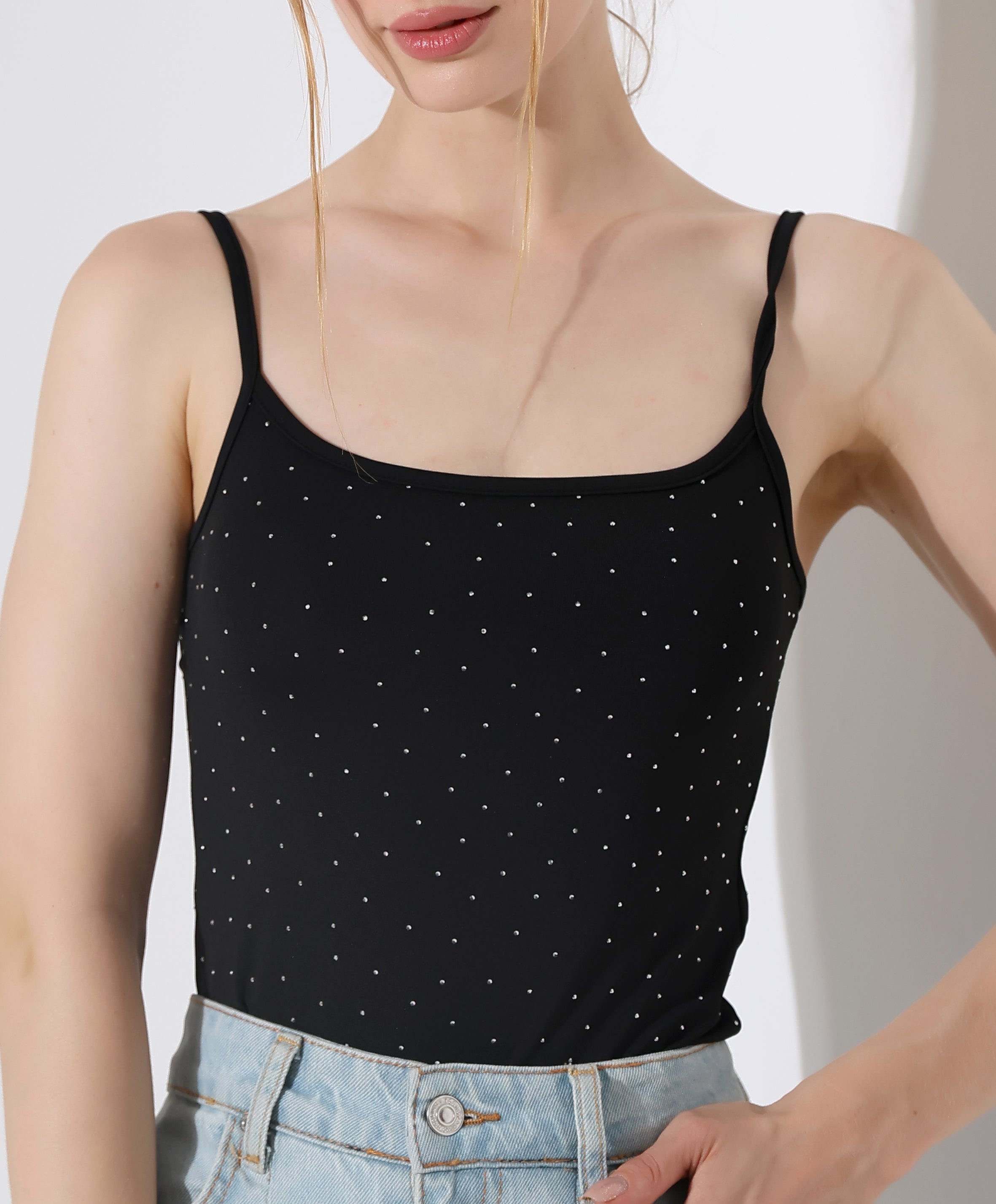 Rhinestone Bodysuit - Black
