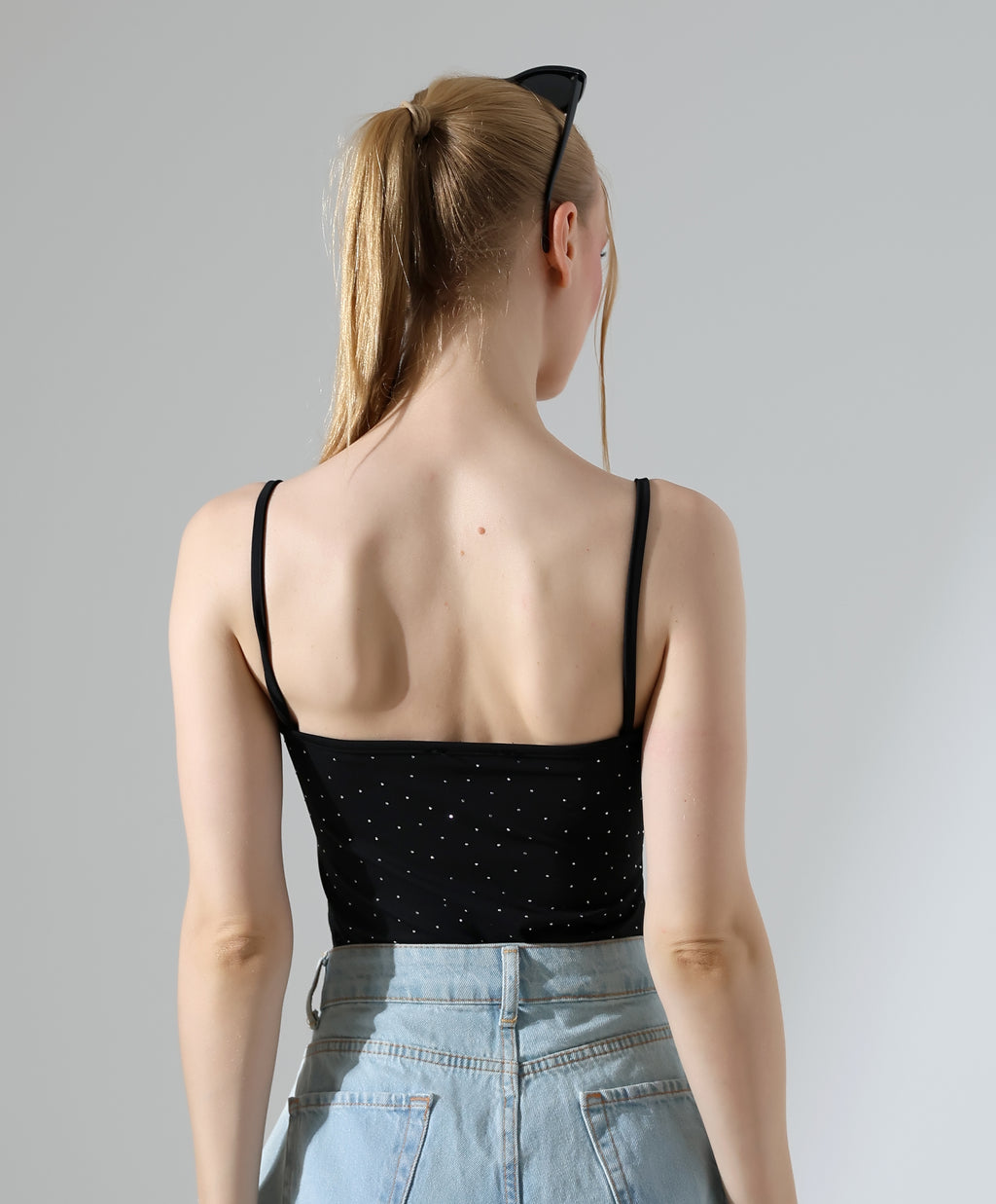 Rhinestone Bodysuit - Black