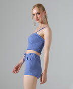 Gingham Two-Piece Set - Blue