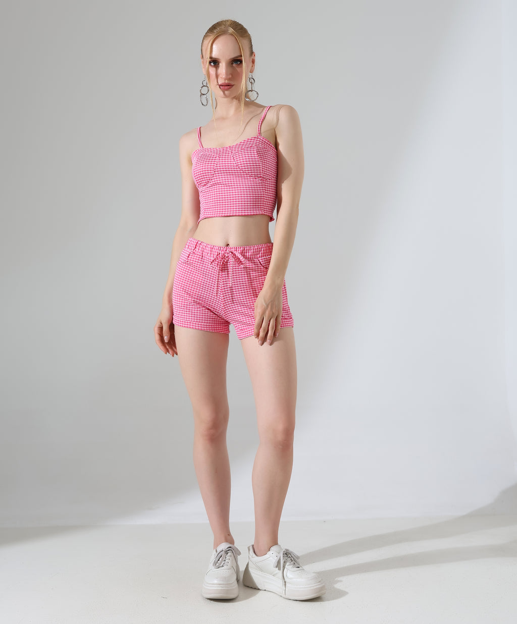Gingham Two-Piece Set - Pink