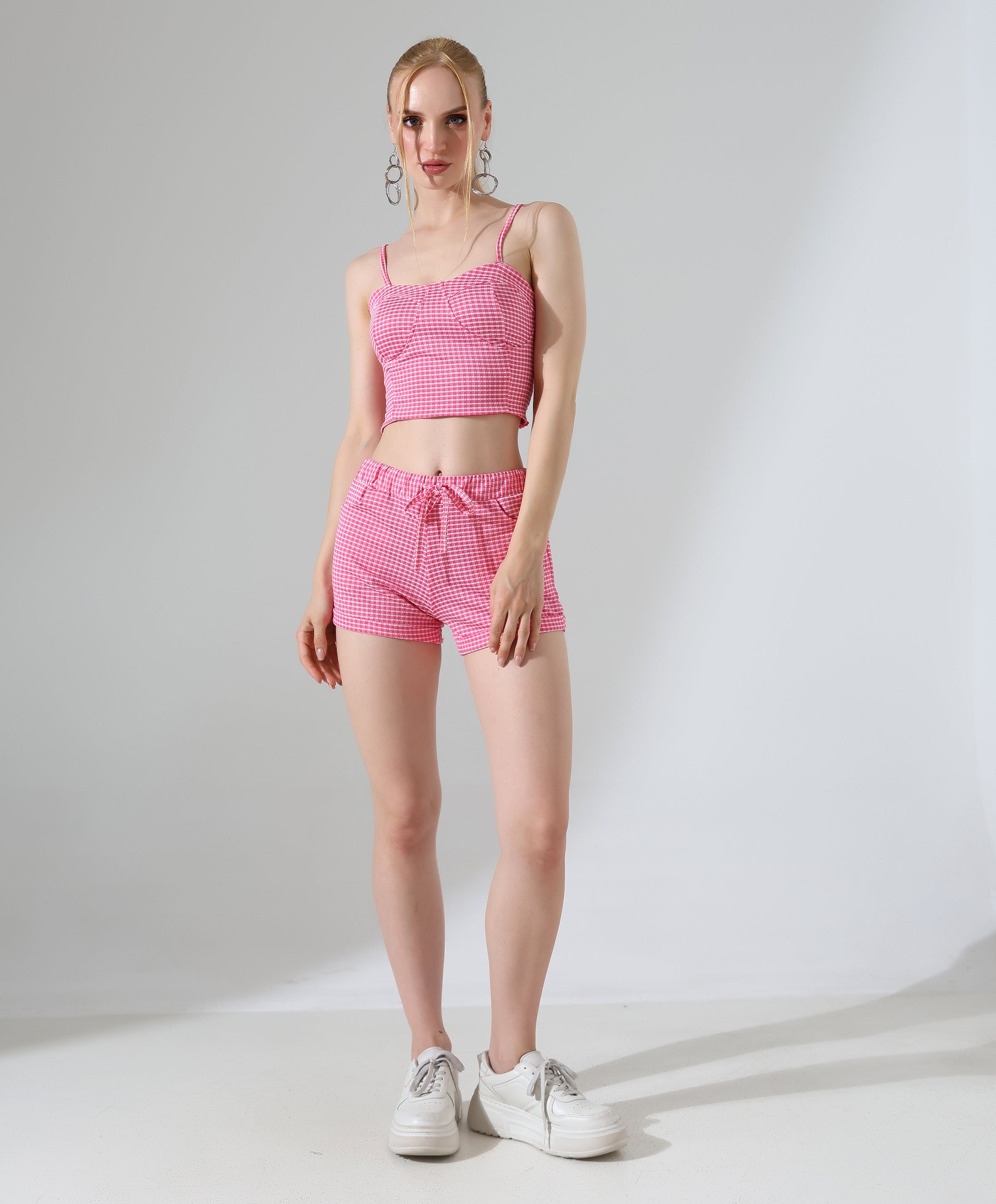 Gingham Two-Piece Set - Pink