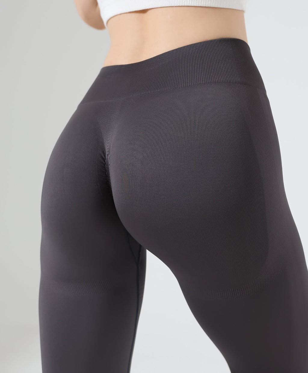 High-Waist Scrunch Leggings - Gray