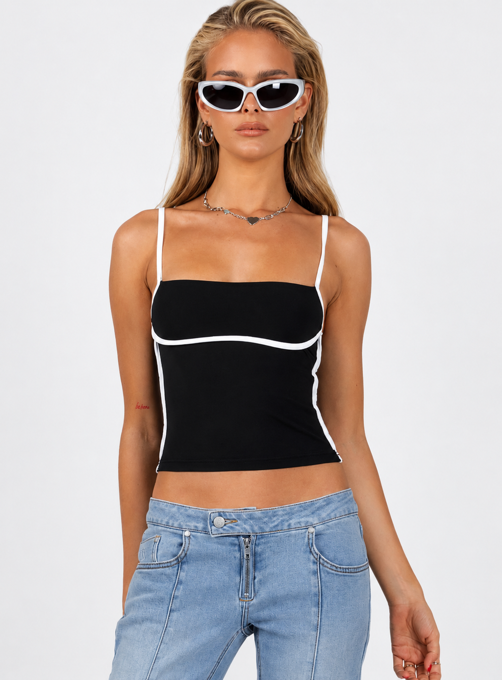 Piping Cami - Black