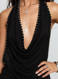 Studded Halter Top - Black