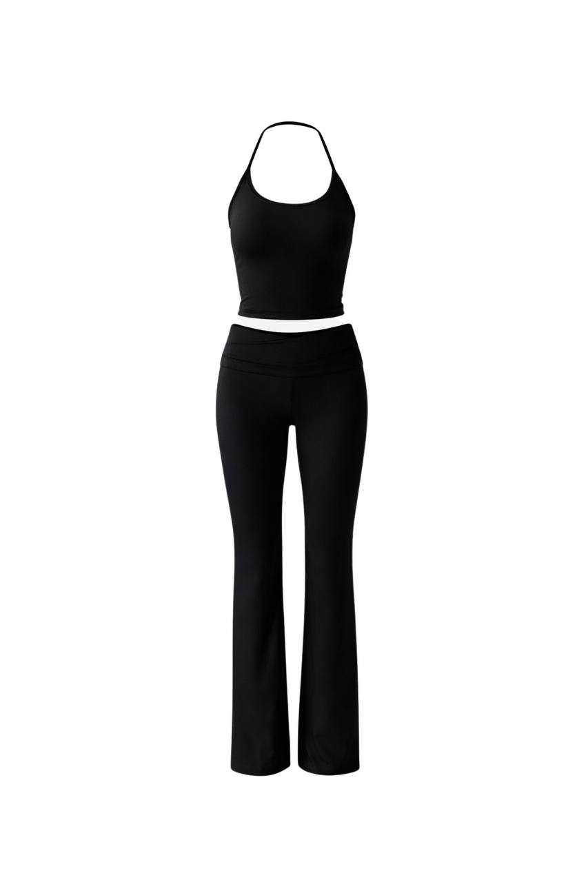 Halter Neck Co-ord Set - Black