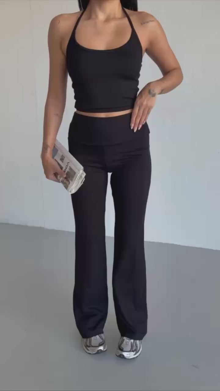 Halter Neck Co-ord Set - Black
