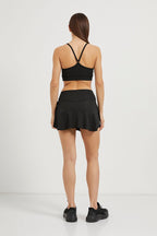 Black Active Slit Skort with Inner Phone Pocket