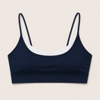 Navy Layered Contrast Sports Bra